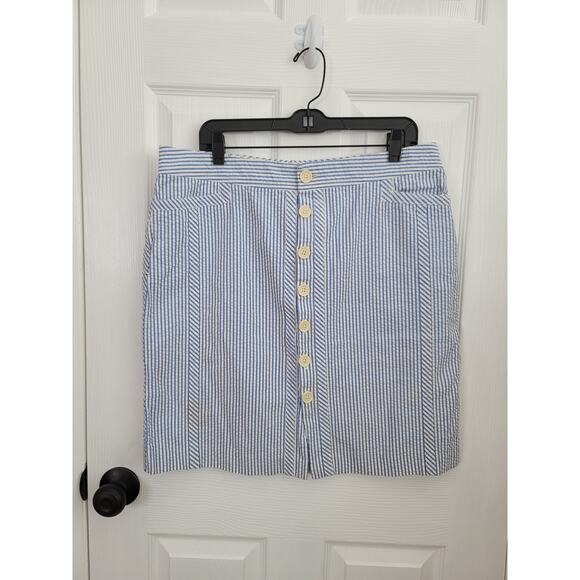 Tommy Hilfiger Button Down Cotton Striped Skirt Size 14 - Picture 2 of 6